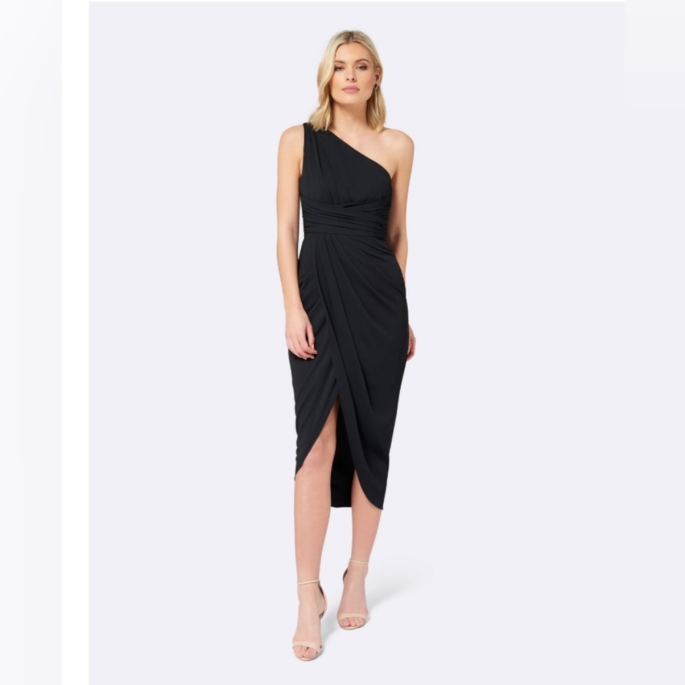 Ever New Mandy One Shoulder Drape Maxi Dress size 8 NEW